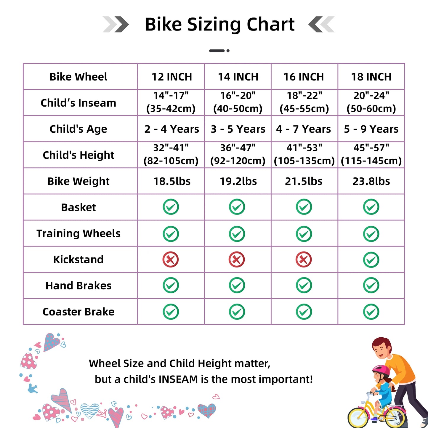 Girls Kids Bicycle with Training Wheels – 16 inch (US Stock)