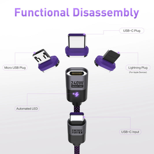 🔌 Magnetic Fast Charging Cable – 240W Power Delivery